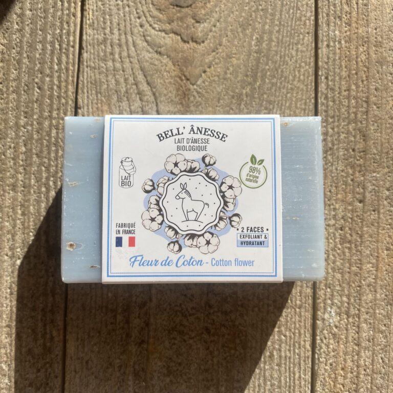 Savon double face au lait d'ânesse et fleur de coton