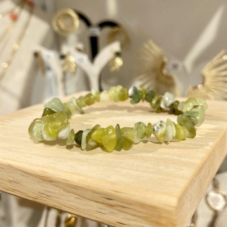 Bracelet lithothérapie agate verte naturelle