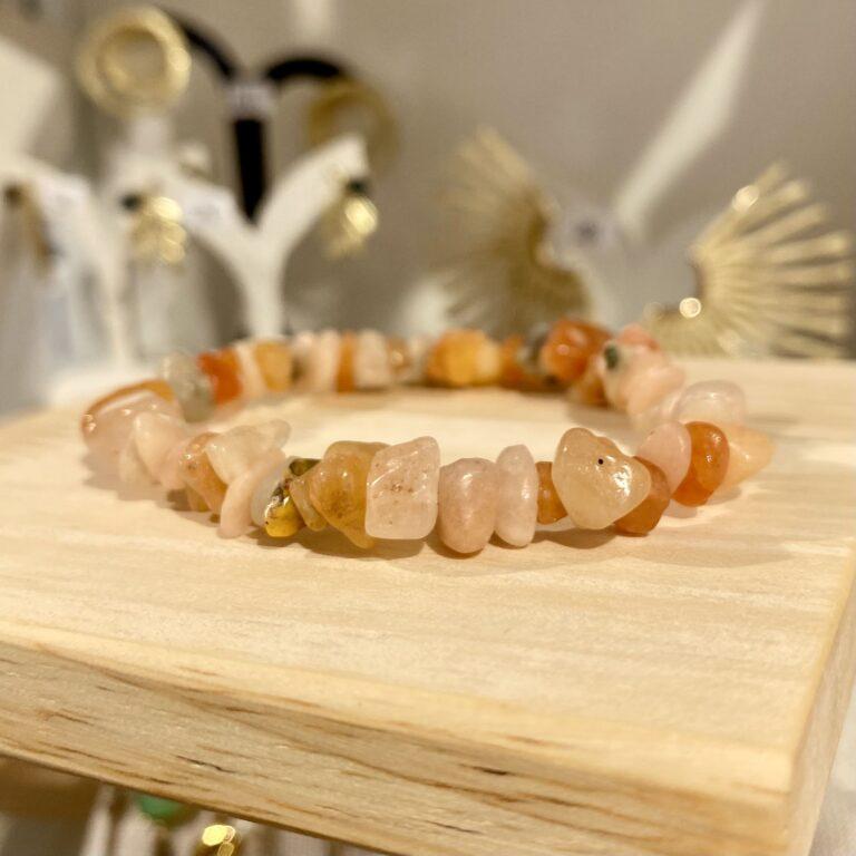 Bracelet lithothérapie pierres naturelles agate brune