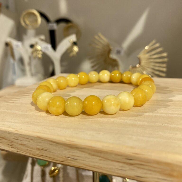 Bracelet lithothérapie agate jaune