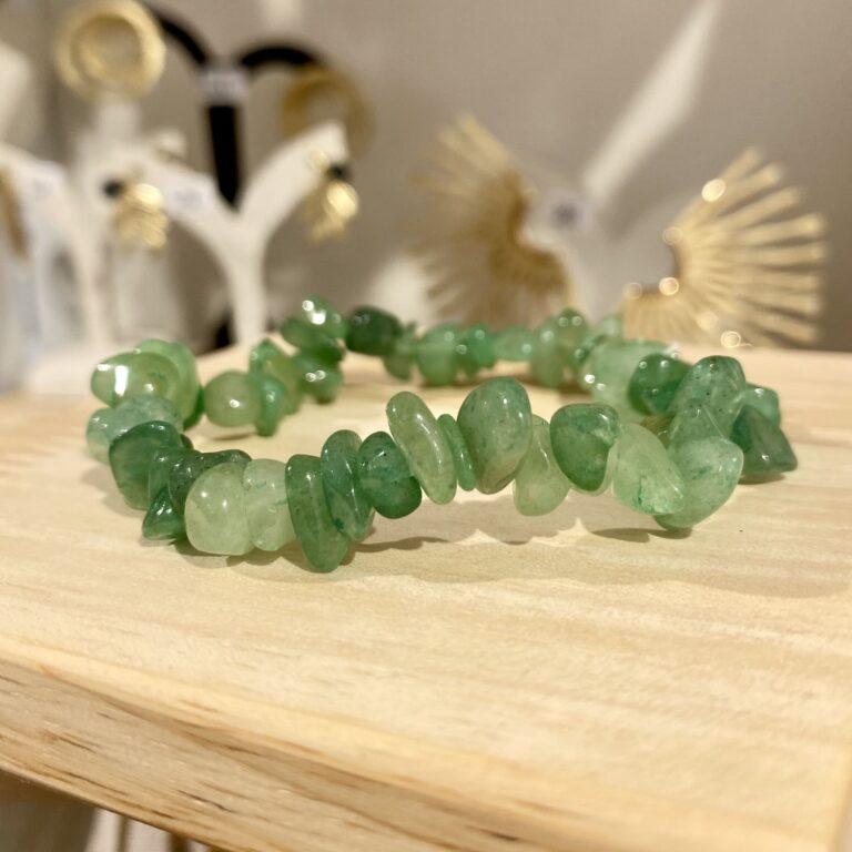 Bracelet lithothérapie aventurine verte naturelle