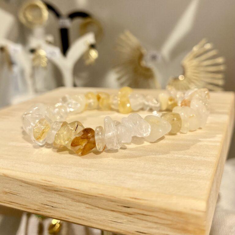 Bracelet lithothérapie citrine naturelle