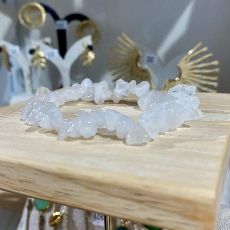 Bracelet lithothérapie cristal de roche naturel