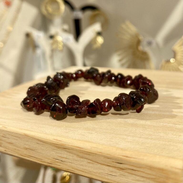 Bracelet lithothérapie grenat naturel