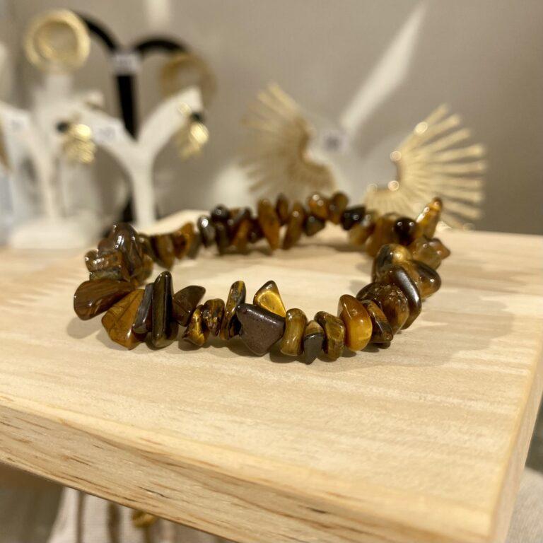Bracelet lithothérapie oeuil de tigre naturel