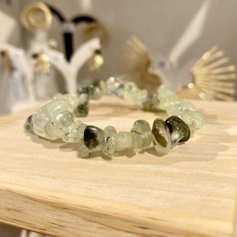 Bracelet lithothérapie prehnite naturelle