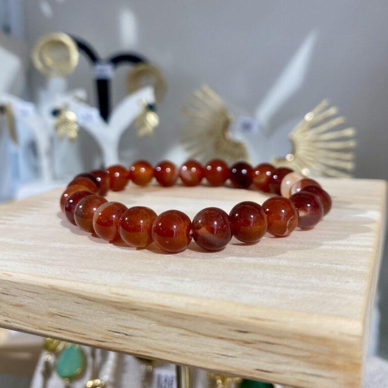 Bracelet lithothérapie rubis poli