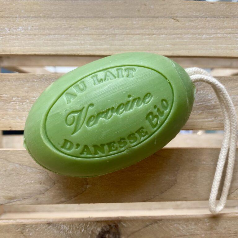 Savon à corde au lait d'ânesse biologique à la verveine