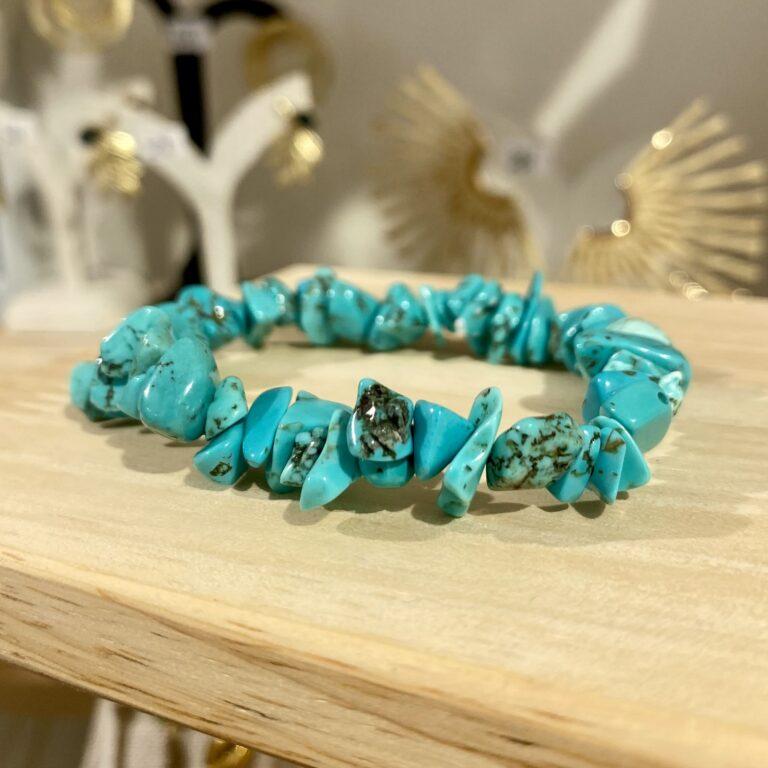 Bracelet lithothérapie turquoise naturelle