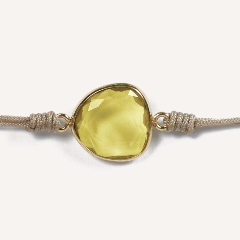 Bracelet macramé et cristal teinté