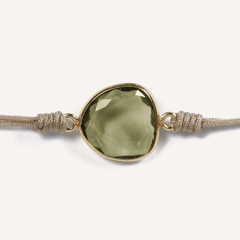 Bracelet macramé et cristal teinté