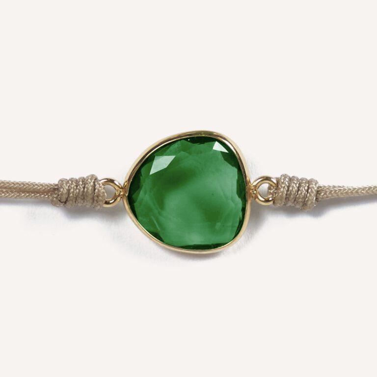 Bracelet macramé et cristal teinté