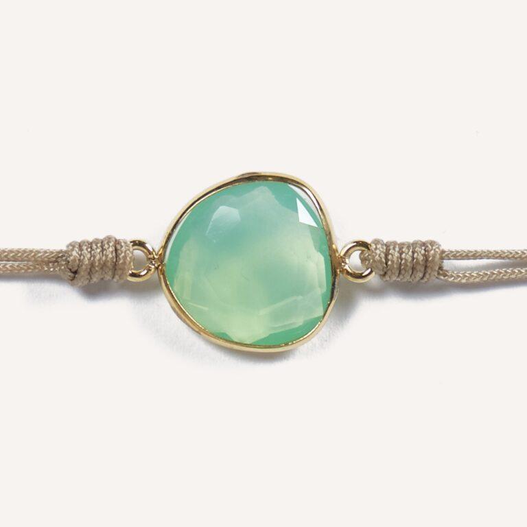 Bracelet macramé et cristal teinté